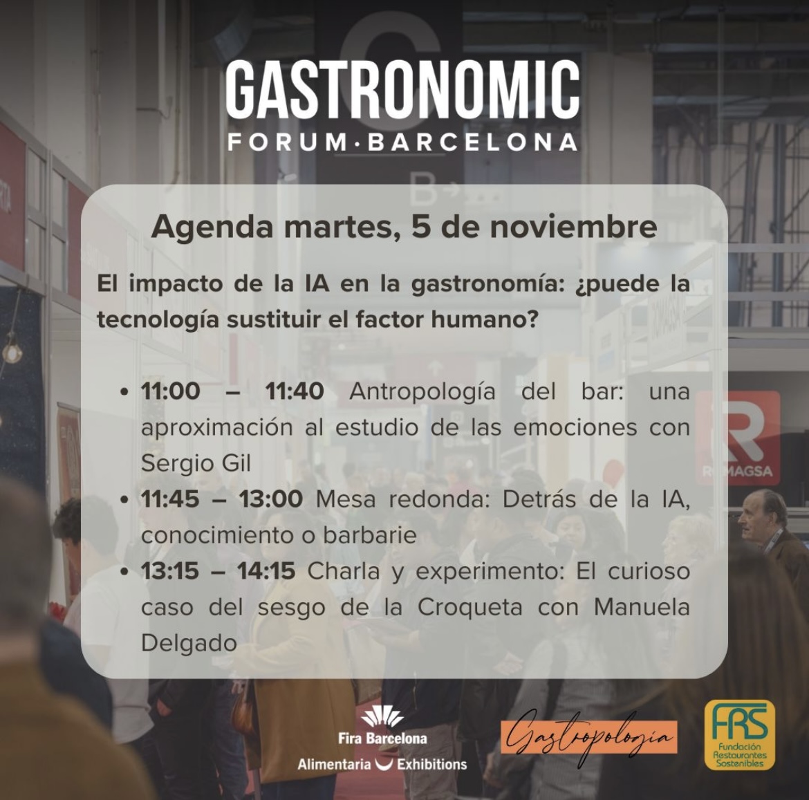 Agenda de la conferencia de Manuela Delgado